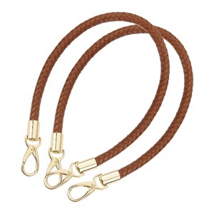 Unique Bargains PU Leather Braided Replacement Metal Buckles Purse Strap 2 Pcs - 1 of 4
