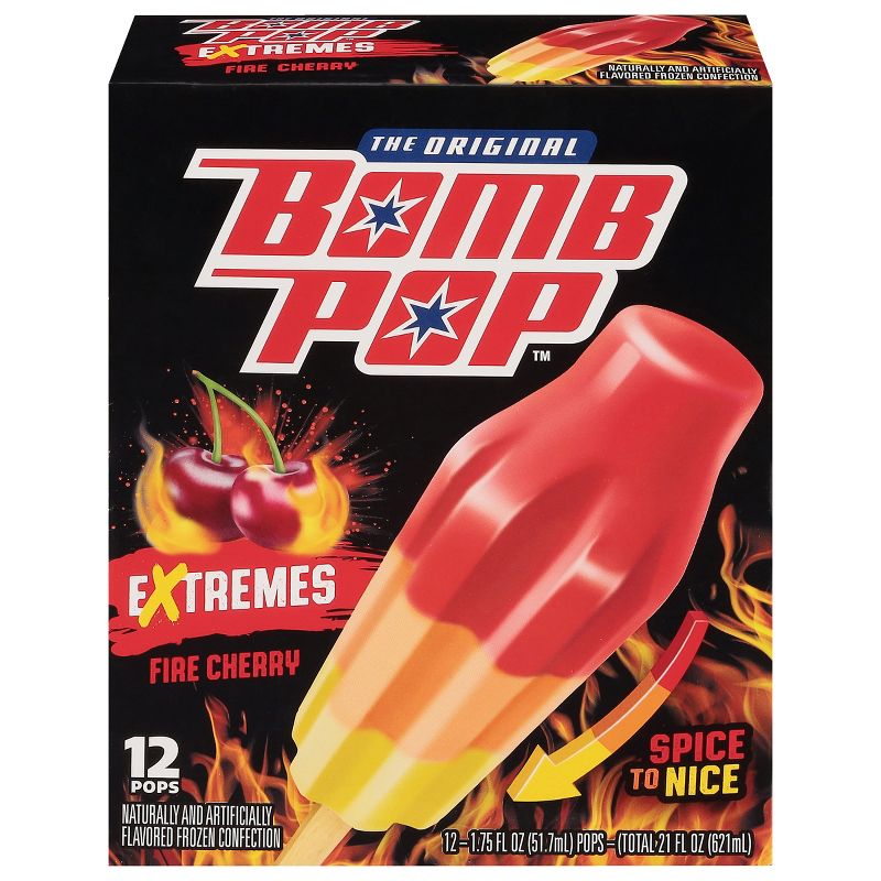 Bomb Pop Frozen Extreme Fire Cherry - 21oz/12ct, 1 of 5