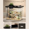 Mini Desktop Rectangular Fish Tank Aquarium Starter Kit with Pump for Shrimp Small Fish, LED Light, Simulated Water Plants, Black - 3 of 4