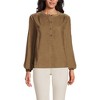 Lands' End Women's Pinwale Cord Smocked Popover Shirt - 3 of 3