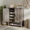 Wooden Shoe Storage Cabinet with Adjustable Shelves - 2 of 4