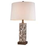 28" Antique Polyresin Table Lamp with Etched Base (Includes CFL Light Bulb) Brown - Ore International