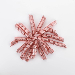 Bows And Sparkles 7" Fabric Curl Swirl Gift Bow Pink - 1 of 2