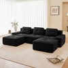117" Modern Corduroy Fabric U-Shaped Modular Sectional Sofa for Living Room, 3-Seater Couch with Deep Seat and 2 Ottomans, Camel - 2 of 4