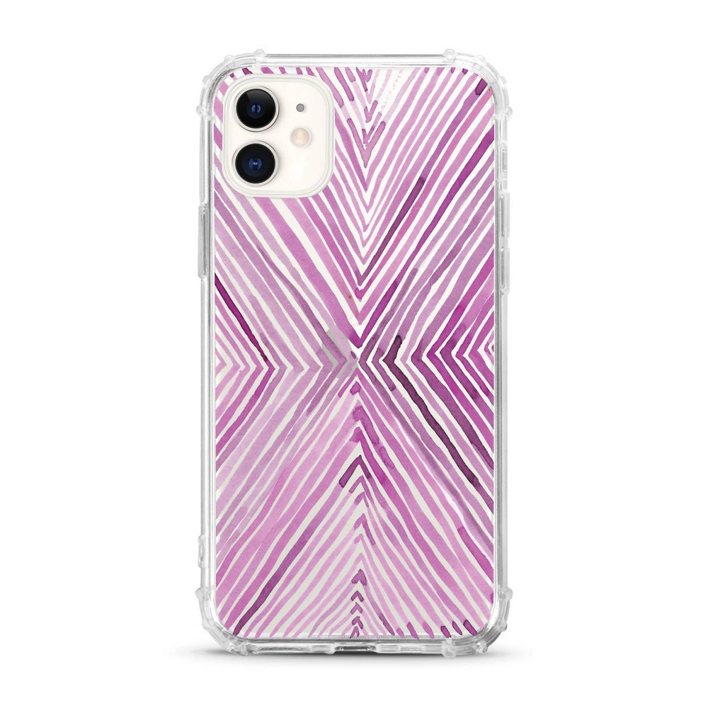 OTM Essentials iPhone 11/XR Tough Edge Geometrics & Patterns Clear Case - X Purple