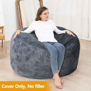 Replacement Bean Bag Slipcover for Adults – Soft Machine-Washable Cover Compatible with Reading Chairs & Lounge Sofas (Filling Not Included) - 1 of 4