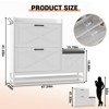 Shoe Cabinet with Bench, Farmhouse Narrow Slim Shoe Storage with 2 Flip Drawers - 3 of 4