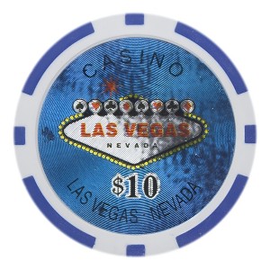 Slickblue 25-Pack Las Vegas 14-Gram Poker Chips, Clay Composite, Heavyweight Casino Style, Holo Inlay, $1-$10K - 1 of 3