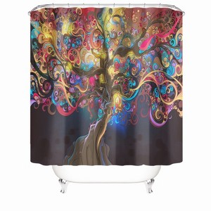 Shining Tree Shower Curtains for Bathroom Waterproof Fabric Bath Curtain Durable Soft Stylish Bathroom Decor 72x72 Inch - 1 of 1