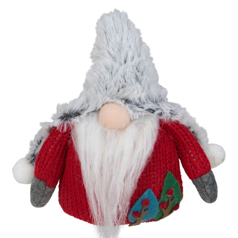 Northlight 6" Plush Red and Gray Stuffed Christmas Gnome, 1 of 6