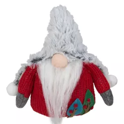 Northlight 6" Plush Red and Gray Stuffed Christmas Gnome