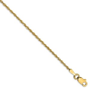 Black Bow Jewelry 1.5mm, 14k Yellow Gold Light Diamond Cut Rope Chain Bracelet - 1 of 4