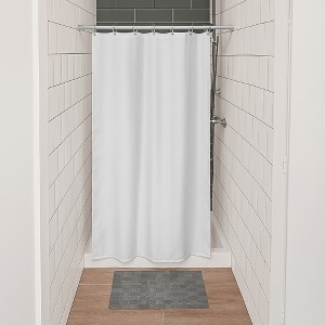 Evideco French Home Goods Stall Shower Curtain Half Size 8 Rings 72"L x 48"W - 1 of 4