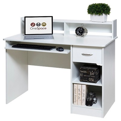 white desk with hutch target