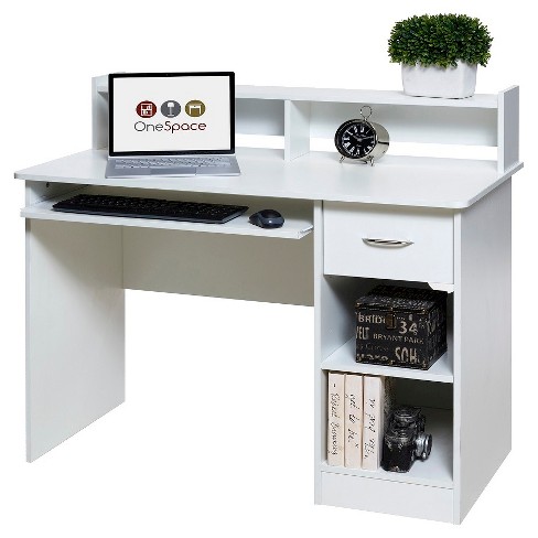 OneSpace 50-LD0101 Essential Computer Desk, Hutch, Pull ...