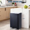 Dual Trash & Recycle Bin, 16 Gal (2×30L) Stainless Steel Kitchen Garbage Can - Odor-Resistant with Lid, Inner Bucket & Quiet Step Pedal, for Home - 2 of 4