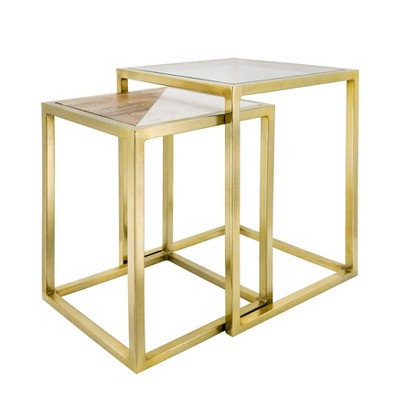 2pc Nesting Side Table Gold - Sagebrook Home