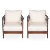 KTMBDW 28" Patio Lounge Chair with Woven Backrest and Comfy Cushions, Wood Curved Armrests Chair for Patio or GardenI - 4 of 4