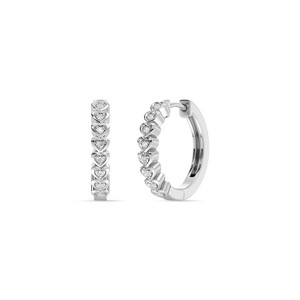 Gilded 1/10 Carat Total Weight Lab-Grown Diamond Hoop Earrings for Women in 925 Sterling Silver | Fashion Earrings Set | Hypoallergenic Fine Jewelry - 1 of 4