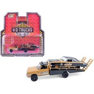1985 Dodge Ram D350 Ramp Truck and 1965 Dodge Coronet "Hotton Speed Shop" Brown and Black 1/64 Diecast Model Cars by Greenlight - 1 of 4