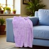 Unique Bargains Blanket Solid Color Stripe Flannel Polyester 28"x39" - 4 of 4