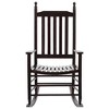 vidaXL Rocking Chair with Curved Seat Brown Poplar Wood - 2 of 4