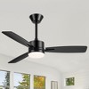 Airsurfer 42-Inch Matte Black Ceiling Fan with Dimmable LED Light, Remote, and 3 Reversible Blades (Red Wood + Black) - 4 of 4