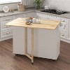 LunaLulinlk Kitchen Island with Spice Rack, Towel Rack and Extensible Solid Wood Table Top-White - 4 of 4