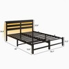 NicBex  Bed Frame with Headboard,LED Lights and Charging Station for Adults,Boys,Girls,Brown/Black - 3 of 4