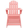 vidaXL Patio Adirondack Chair with Detachable Ottoman, Weather-Resistant Solid Fir Wood Construction, Ergonomic Design, Vibrant Pink - 2 of 4