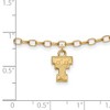 Black Bow Jewelry 14k Yellow Gold Plated Sterling Silver Texas Tech Red Raiders NCAA Anklet 9 Inch - 2 of 4