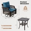 EROMMY 3 Piece Outdoor Swivel Chair Set, Wicker Patio Bistro Set With Thickened 25D Cushions And Glass Coffee Table - 2 of 4