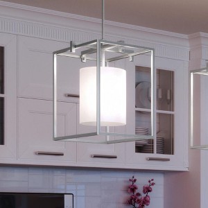 Urban Ambiance Luxury Minimalist Pendant Light,  14.75"H x 10.5"W,  Brushed Nickel Finish, UHP3110 - 1 of 4