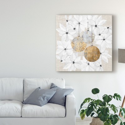 Grace Popp Sophisticated Christmas Canvas Art with Gold Ornaments