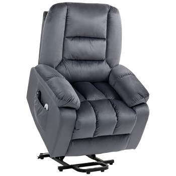 HOMCOM Power Lift Recliner Chair for Elderly, Fabric Electric Stand-Up  Sofa, Heavy-Duty Reclining Chair with Pockets for Living Room, Blue :  : Home