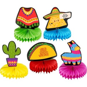 Fiesta Honeycomb Centerpieces: 5 pcs Fiesta Party, Cinco de Mayo Decoration, Mexican Theme Party, and Fiesta Baby Shower Decoration by 4E's Novelty - 1 of 4