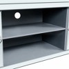 LIVAREEmlen TV Stand for 65+ inch TV, Sliver TV Console Table with Open Storage and 2 Storage Cabinets, Diamond Shape Mirror Doors for Living Room - 3 of 4