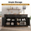 GDFStudio Gebo 63" Fluted Sideboard Buffet Cabinet with 4 Doors and 3 Drawers, Black - 4 of 4