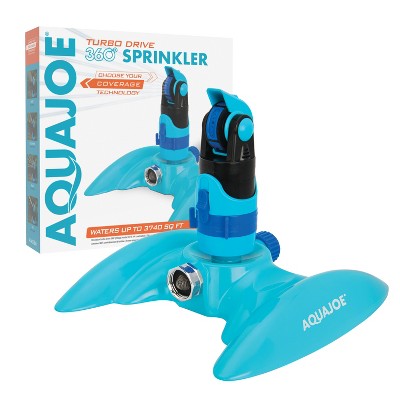 Aqua Joe AJ-MSSBM 4-Pattern Turbo Drive 360 Degree Sprinkler | Customizable Coverage | 4 Spray Patterns