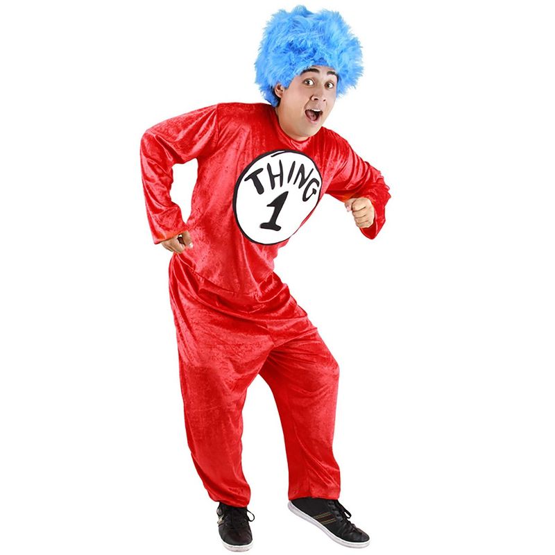 HalloweenCostumes.com 2X   Dr. Seuss Thing 1 and Thing 2 Costume for Adult ., Red/White/Blue, 1 of 6