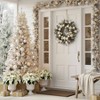 20 inch pre lit wreath for front door with lights holiday decor white gold christmas balls norfolk pine branches home porch window - 4 of 4