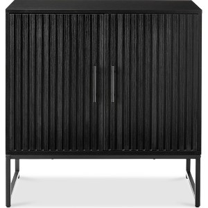 Best Choice Products 2-Door Slatted   Storage Cabinet, Accent Furniture w/ Non-Scratch Foot Pads - 1 of 4