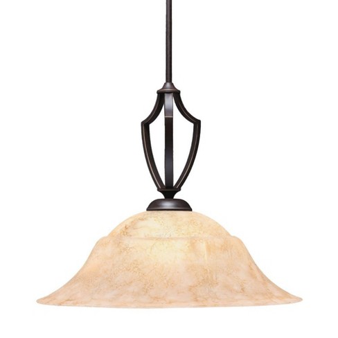 Toltec Lighting Zilo 1 - Light Pendant in  Dark Granite with 20" Italian Marble  Shade - image 1 of 1