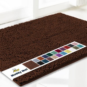Muddy Mat Highly Absorbent  Soft Chenille Door Mat and Pet Rug Non Slip Thick Washable Area and Bath Mat for Indoor and Outdoor - 1 of 2