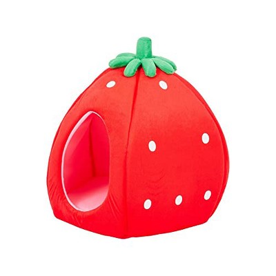 YML Strawberry Pet Bed House Small Red