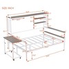 NicBex Twin/Full size Metal Daybed with Movable Desk,Metal Grid,Shelves and Clothes Hanger for Bedroom,Living Room - 3 of 4