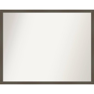 30" x 24" Non-Beveled Svelte Clay Gray Wood Bathroom Wall Mirror - Amanti Art - 1 of 4