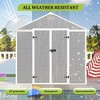 8*8ft resin storage shed, high quality pp material, strong structure, waterproof, rust and UV proof, large storage space, HD window lighting - 4 of 4