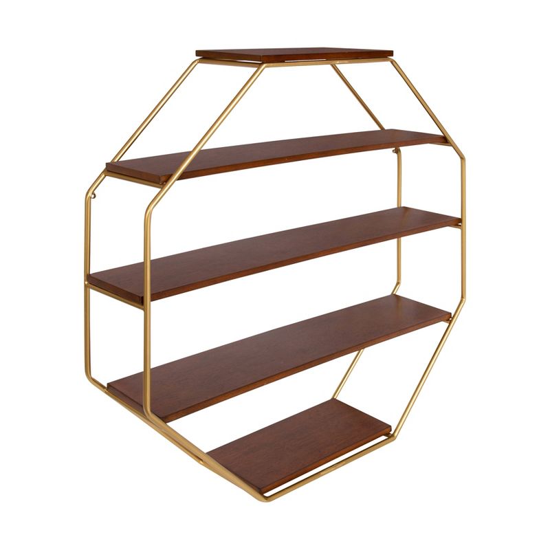 Lintz Octagon Floating Wall Shelves - Kate & Laurel All Things Decor, 1 of 7