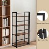Industrial Bookshelf, Folding Bookcase, 4-Tier Ladder Shelf, Wood Look Accent Furniture with Metal Frame, for Home Office - 4 of 4
